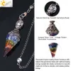 Pendant Necklaces CSJA 7 Chakra Healing Crystals Pendulum for Dowsing Divination Quartz Natural Stone Pendulums Antique Reiki Pendulo G854 230506