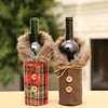 زينة عيد الميلاد زجاجة نبيذ الغطاء للمنزل سانتا كلوز زخرفة ديكور 2023 نافيداد هدية