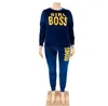 Kvinnors spårningsdräkter CM.yaya plus storlek XL-5XL Letter Print Velvet Women's Set Sweatshirt Top Jogger Pants Suit Tracksuit Two Piece Set Fitness Outfit P230506