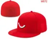 2023 Men's Men's Classic Black Color Cincinnati Flat Peak Series Series Heart Ferme Close Caps Fashion Hip Hop Baseball Sports Tous les chapeaux ajustés de l'équipe en taille 7 - taille 8 Amour Hustle