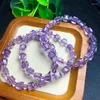 Strand 7mm Natural Amethyst Beads Linha elástica Linha de pulseira esticada de bracelete Cura de cristal roxo Mulher Jóias Presente 1pcs