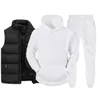 Men's Tracksuits Custom Men Tracksuit Brand Vest Hooded Sweatshirt Pants 3 Piece Set Spring Autumn Fashion Streetwear Male Sportswear 230506