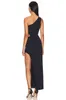 Freizeitkleider CIEMIILI Langes Verbandkleid Damen One-Shoulder Aushöhlen Split Bodycon Sexy Elegant Promi Nachtclub Runway Party Kleider Z0506