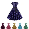 Abiti da festa 2023 Stampa a pois Estate Vintage Donna Anni '50 Swing Rockabilly Abito Robe Femme Plus Size Casual Ufficio Abiti