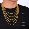 KRKC – collier Hip Hop en acier inoxydable 316L, Bracelet, chaînes en corde torsadée plaquée or véritable 18 carats