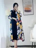 Casual Dresses YUDX Miyake Pleated For Woman 2023 Summer Plus Fashion Printed Cardigan Dress Temperament Loose And Thin MIDI Skirt