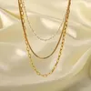 Chains High Quality Women Three Layered Chain Link Neckalce Jewelry