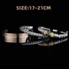 Chaîne 3pcs Set Hommes Bracelet En Acier Inoxydable À La Main Corde Bracelets Hommes Crâne Bracelets avec Tigereye Pierre Naturelle Cadeau Accessoires 230506