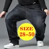 Herren Jeans Größe Herren Schwarz 10XL Oversize Hohe Taille Lose Hose Ehemann Plus Denim Blau Herrenhose