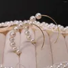 Boucles d'oreilles 2023 mode perle oreille balancent bohême en forme de C pour les femmes perles d'eau douce naturelles anneaux bijoux de mariage