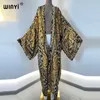 女性の水着winyi vestido longo women cardigan robe cocktail sexcy boho maxiアフリカンホリデーバットウィングスリーブシルクローブ230506