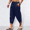 Pantalons pour hommes mode hommes jambe large Harem pantacourt toucher la peau été plage Hawaii décontracté Streetwear