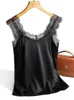 Camisoles Tanks Sexy Silk Top Tank Women Slim Sexy Sleeveless Shirt Basic Camisole Halter Backless Lace Tank Top Summer Tops For Women 230506