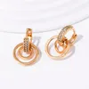 Bengelen oorbellen kroonluchter yunkingdom 2023 ronde cirkel hangen goud voor vrouwen cz drop earring sieraden geschenken