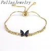 Chain 10Pcs Gold Plated Colorful Cubic Zircon Butterfly Charm Bracelets Design Delicate Link Bracelet for Women Girl 230506