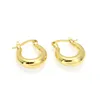 Boucles d'oreilles créoles 10 paires, bijoux à la mode pour femmes, placage de couleur or, brillant, forme ovale épaisse, cadeau