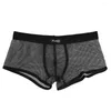 Unterhose Unterwäsche Herren Herren Boxer Herren Letter Printed Boxer Mid-Rise Mesh Slips Homme Panties Shorts