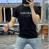 Men's Personalized T-shirt luxury Diamond Letter Design Red Male Tees Summer Trend Casual Fashion Slim Clothing Man Tops