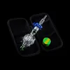 Chinafairprice CSYC NC005 Glasbong Pfeifenbeutel-Set 14 mm 19 mm Quarz-Keramik-Nagelclip Dabber-Werkzeug Silikonglas Schildkrötenstil Dab Rig Bubbler Bongs Glatter Luftstrom