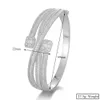 Bangle Godki Maxi Size Crossover 3 Cores Bracelet for Women Wedding Party Zircon Crystal Engagement Dubai Bridal Jewelry Gifts 230506