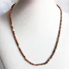 Chains 3MM Faceted Red Blood Brecciated Jasper Necklace Shiny Natural Stone Chain Chocker Beaded Mother Daughter