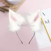 Hoofdbanden Handgemaakte verstelbare harige wolfoor orensheadband simulatie Fluffy pluche dierhaar hoepel kawaii anime cosplay hoofdband 230505