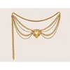 Belts Luxury Golden Waist Chains Women Top Metal Heart Shap Sweety Gift For Ladies Summer Dress Accessories 2023 Designed