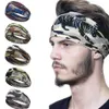 Ice Silk Camouflage pannband Män Kvinnor som kör hårhuvud Band Elastisk yogaturban Fitness Svett Absorber Fashion Bandanas