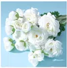 장식용 꽃 유럽 스타일 로즈 꽃다발 시뮬레이션 꽃 세트 장식 꽃병 웨딩 배열 가짜 거실