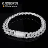 Chaîne KNOBSPIN Bracelet Hip Hop cubain pour hommes, 6mm, 8mm, plein de diamants, avec GRA, argent Sterling 925, pour adolescentes, 230506