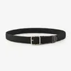 Belts S3448 Europa Men Men Women's Chic Style Canvas gevlochten elastische riem metalen vierkant gesp eenvoudig