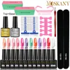 Nail Art Kits Manicure Set met top/ jas Poolse semi -permanente vernis en cuticle schaar polijstbloknagels gereedschapskit