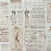 Fabric Europe vintage woman sexy poster newspaper grid floral cotton fabric for fabric cora upholstery fabrics embroidery diy material P230506