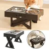 Feeding Large Dog Food Bowl Elevated Adjustable Stainless Steel Double Bowl Container Lift Tabel Pet Drinking Water Feeders Accessories