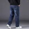 Herren Jeans Größe Herren Schwarz 10XL Oversize Hohe Taille Lose Hose Ehemann Plus Denim Blau Herrenhose