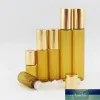 3 ml 5 ml 10 m x 50 bernsteinfarbene Roll-On-Glasflasche Gold-Aluminiumkappe Probe ätherisches Öl Glasfläschchen Top-Qualität