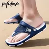 Sandales Pofulove Hommes Tongs Plage Sandales D'été Homme Chaussures Plat Antidérapant Créateur De Mode Pantoufles En Caoutchouc Casual Chaussure Zapatos Para 230505