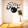 Adesivos de parede 18 espelho borboleta com cozinha redonda decalque diy acrílico adesivo decorativo para crianças decoração de casa decoração