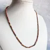 Chains 3MM Faceted Red Blood Brecciated Jasper Necklace Shiny Natural Stone Chain Chocker Beaded Mother Daughter