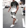 Trainingspakken voor heren Mode Zomer Heren T-shirt Shorts 2-delige set Sportkleding Pak Casual Streetwear High Street Strand Mannelijke kleding Outfit 230506