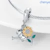 925 Silver Fit Pandora Charm Sunflower Charm Beads Dangle Fashion Charms Set Pendant DIY Fine Beads Jewelry
