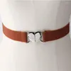 Cinture donne allungare ragazze multicolore regolabile elastica regolabile con fibbia a forma di cuore per pantaloni abiti uniformi