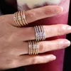 Cluster Rings Missvikki Gorgeous Luxury Europe Style Cute Lines Beach For Women Noble Bridal Wedding Party Anniversary Gift Jewelry