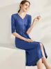 ドレスvneckボタン不規則なイブニングドレス気質ジョーカーワンピース編みセクシーなボディーコンドレス女性服2022年秋