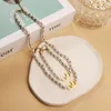 Classic Brand Gold Plated Letter V Charm Necklace Bracelet Jewelry for Women Gift