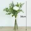 Fleurs décoratives Eucalyptus Roses Gypsophile Fleur Artificielle Bouquet Hybride Fausse Main De Mariée Pour Mariage Maison Décoration Couronnes