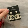 20Style De Luxe Designer Marque Boucle D'oreille Double Lettre Pendentif Femmes Boucle D'oreille De Noce Jewerlry Accessoires De Haute Qualité