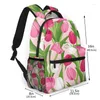 Sırt çantası nerede lale lale çiçek baskı çocuklar rahat günlük kadınlar tuval seyahat çantası genç okul çantası mochila damla
