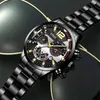 Wristwatches Fashion Mens Sports Watches Luxury Stainless Steel Quartz Wrist Watch Calendar Luminous Clock Men Business Casual Reloj Hombre 230506