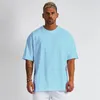 T-shirt da uomo T-shirt oversize in rete da uomo Bodybuilding Fitness Manica corta Allentato Hip-Hop Quick Dry Streetwear Sport